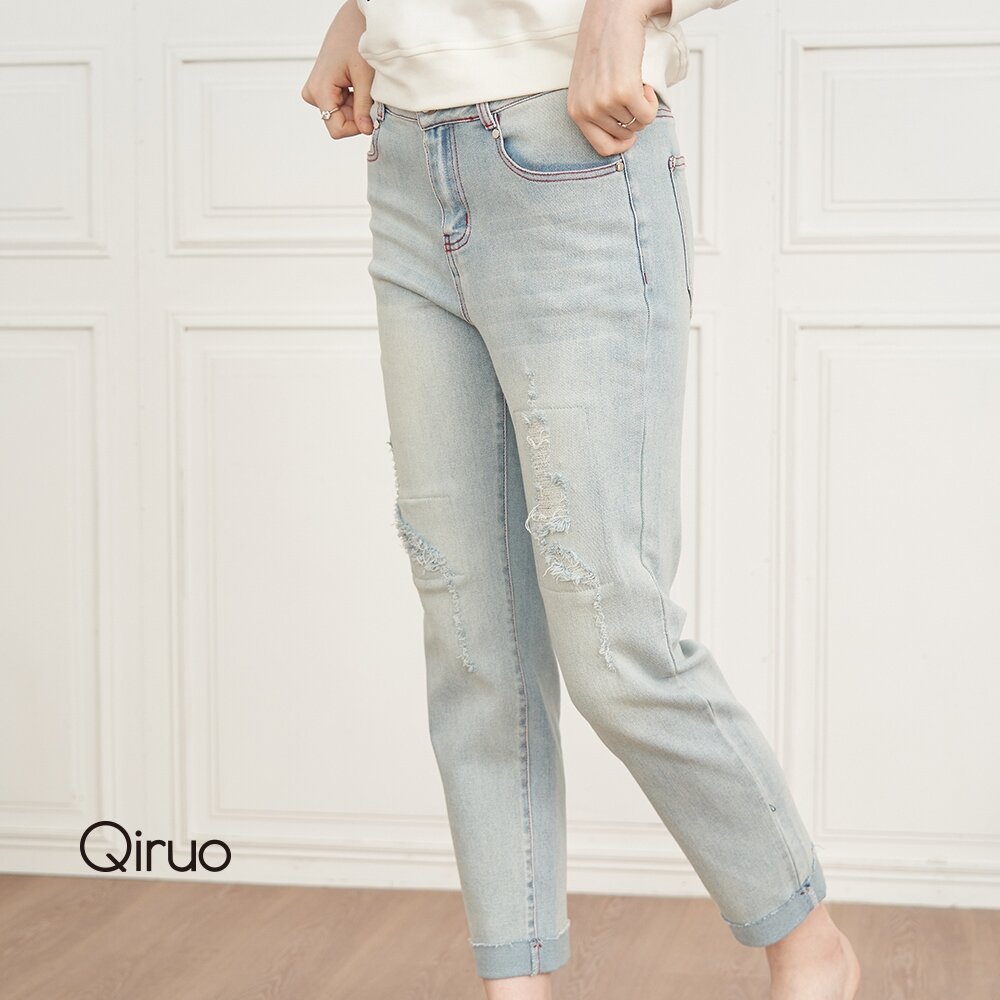 專櫃牛仔褲2403C刷白水藍 封面照片