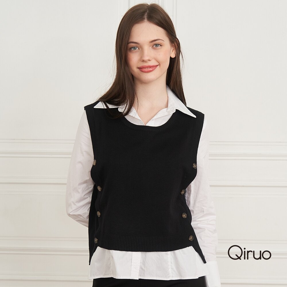 秋冬專櫃黑色針織背心2409D 個性設計 封面照片