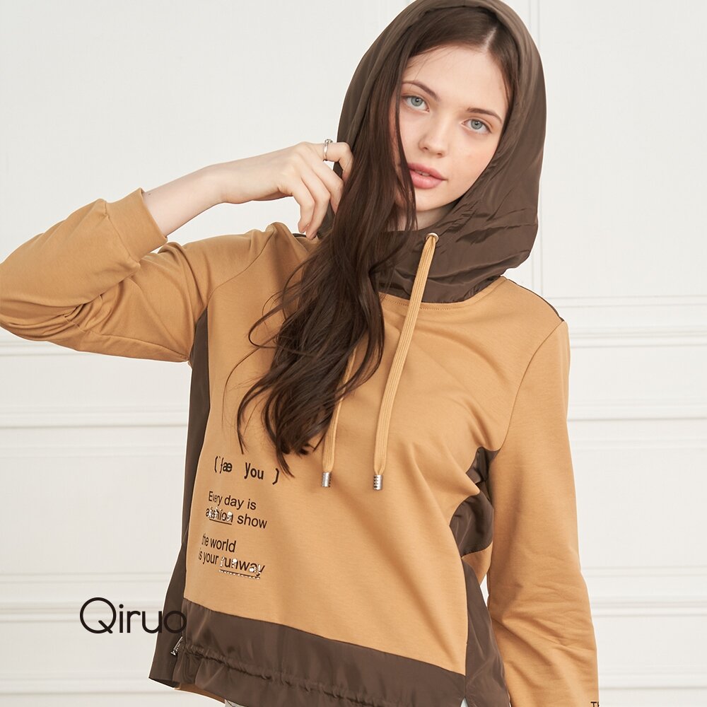 02388164A45-秋冬專櫃卡色連帽上衣8164A 休閒衫層次設計