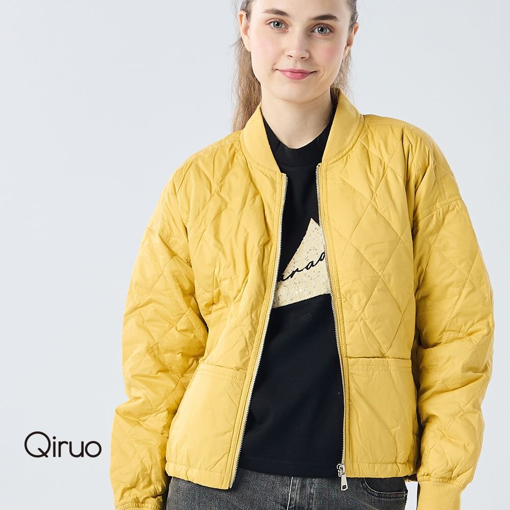 保暖羽絨外套1003E 黃色-立領拉鍊式 封面照片