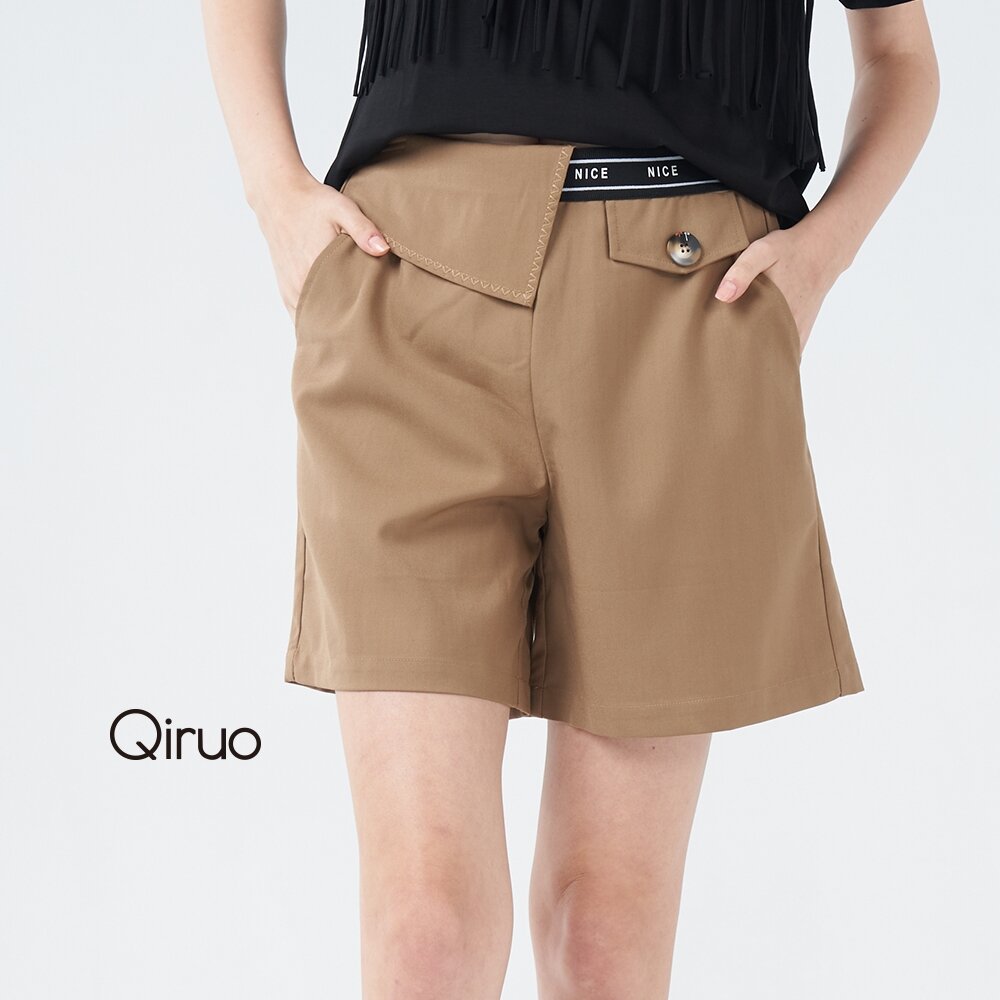 春夏專櫃咖啡休閒短褲2028C 腰間造型設計 封面照片