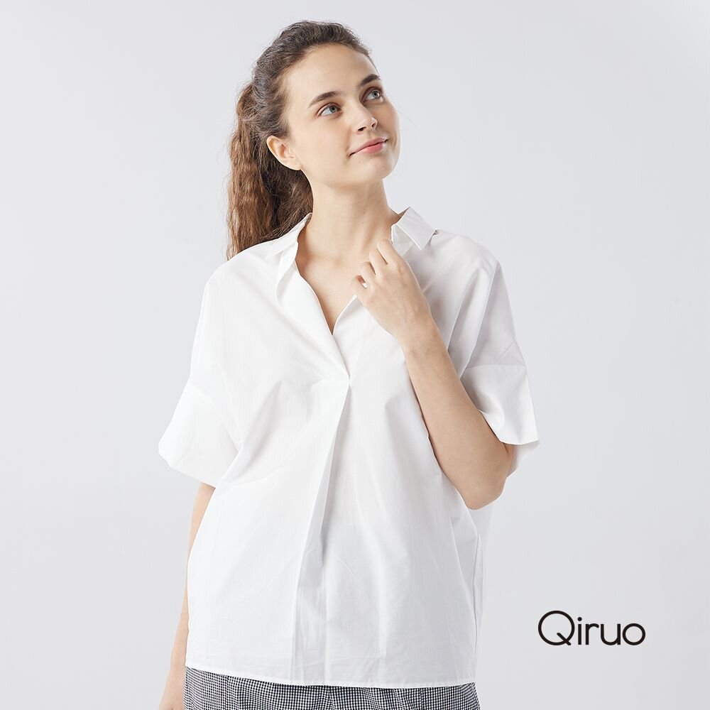 12363206A01-春夏專櫃白色休閒襯衫3206A-01 開前扣上衣