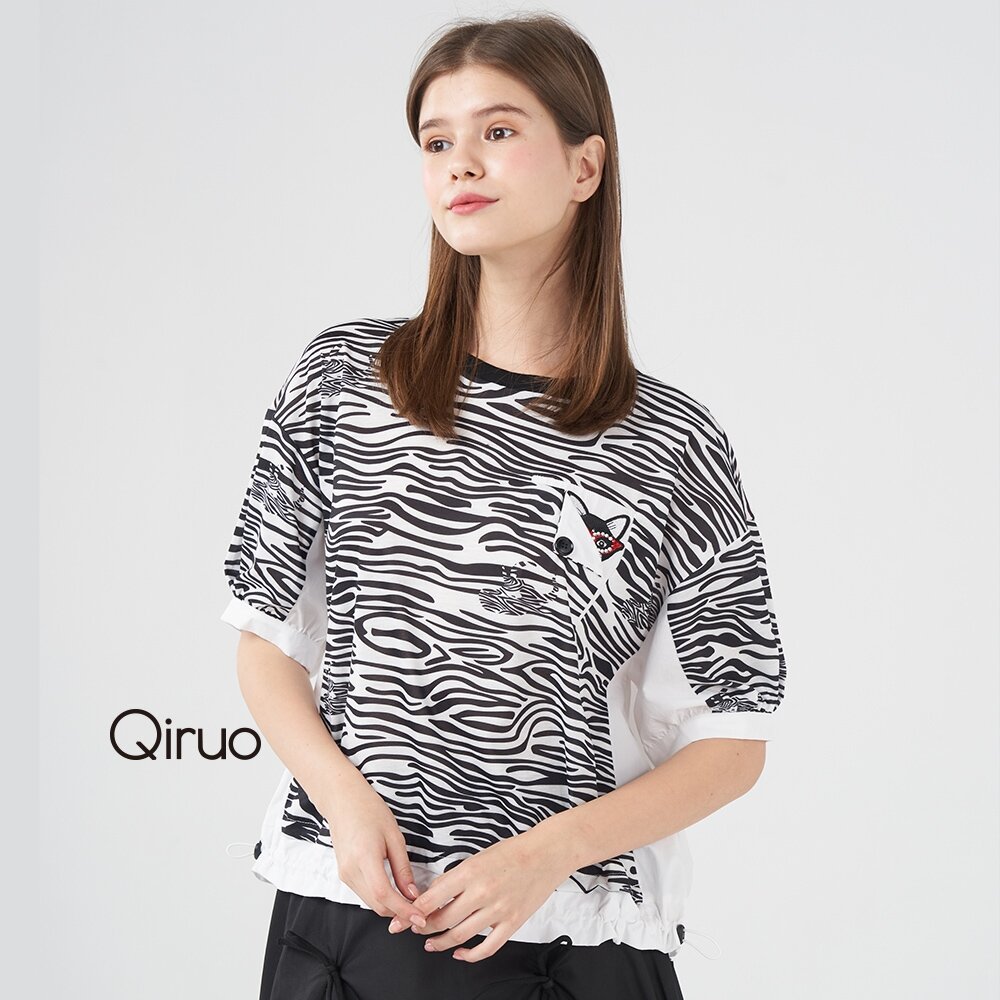 春夏專櫃黑色斑馬紋雪紡上衣2071A  休閒正式 封面照片