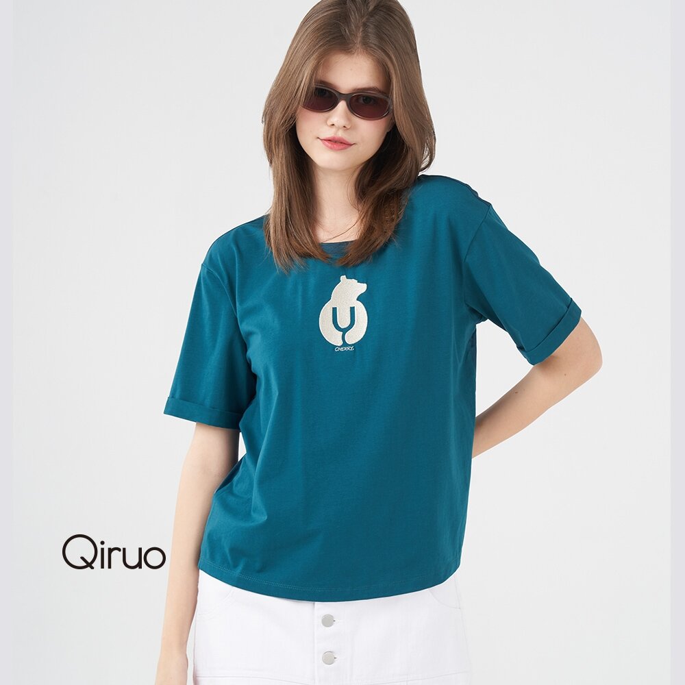 春夏專櫃翡綠色上衣8238A 白熊簡約圖案 封面照片