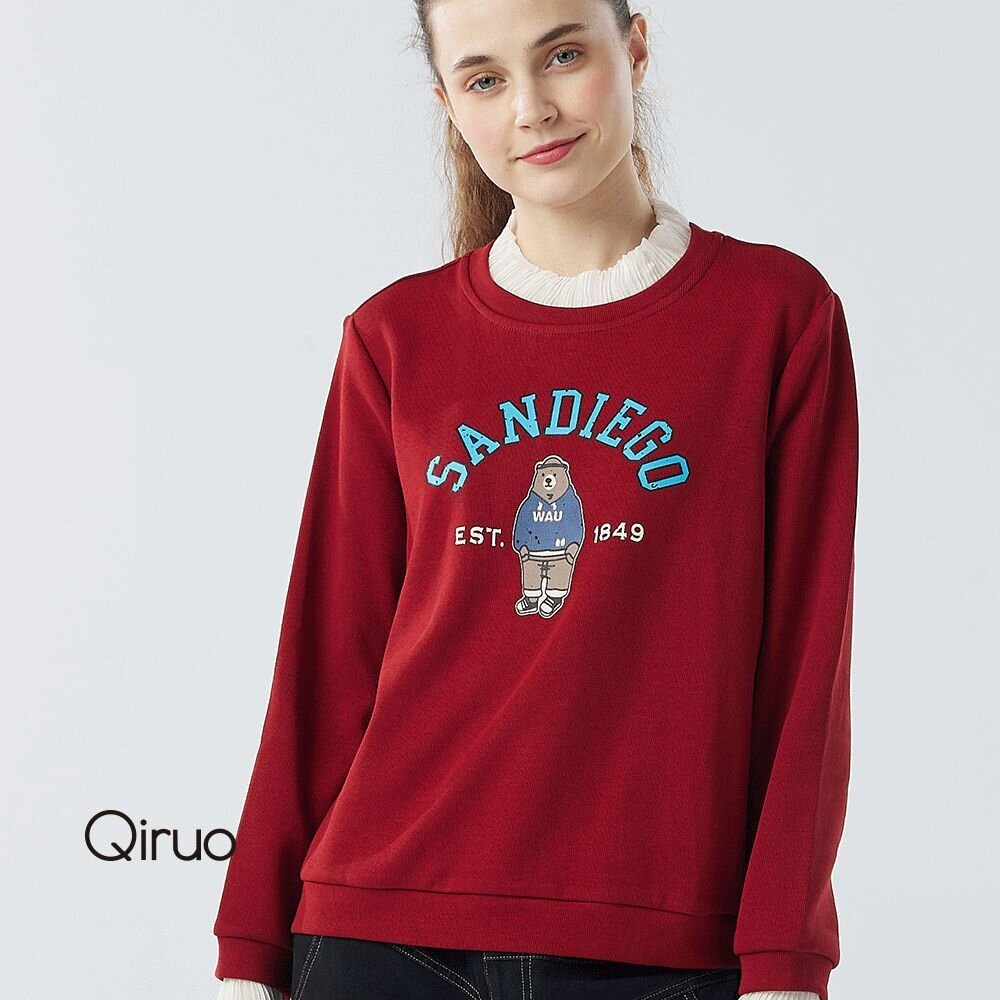 秋冬專櫃紅色上衣2093A 可愛熊款 封面照片