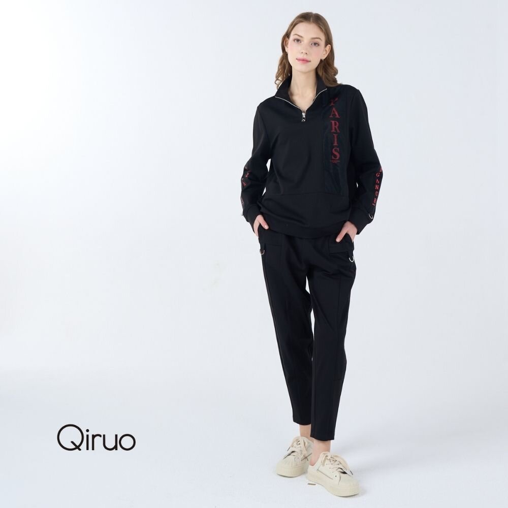 秋冬黑長袖休閒套裝3077G休閒上衣+長褲 休閒褲裝 封面照片