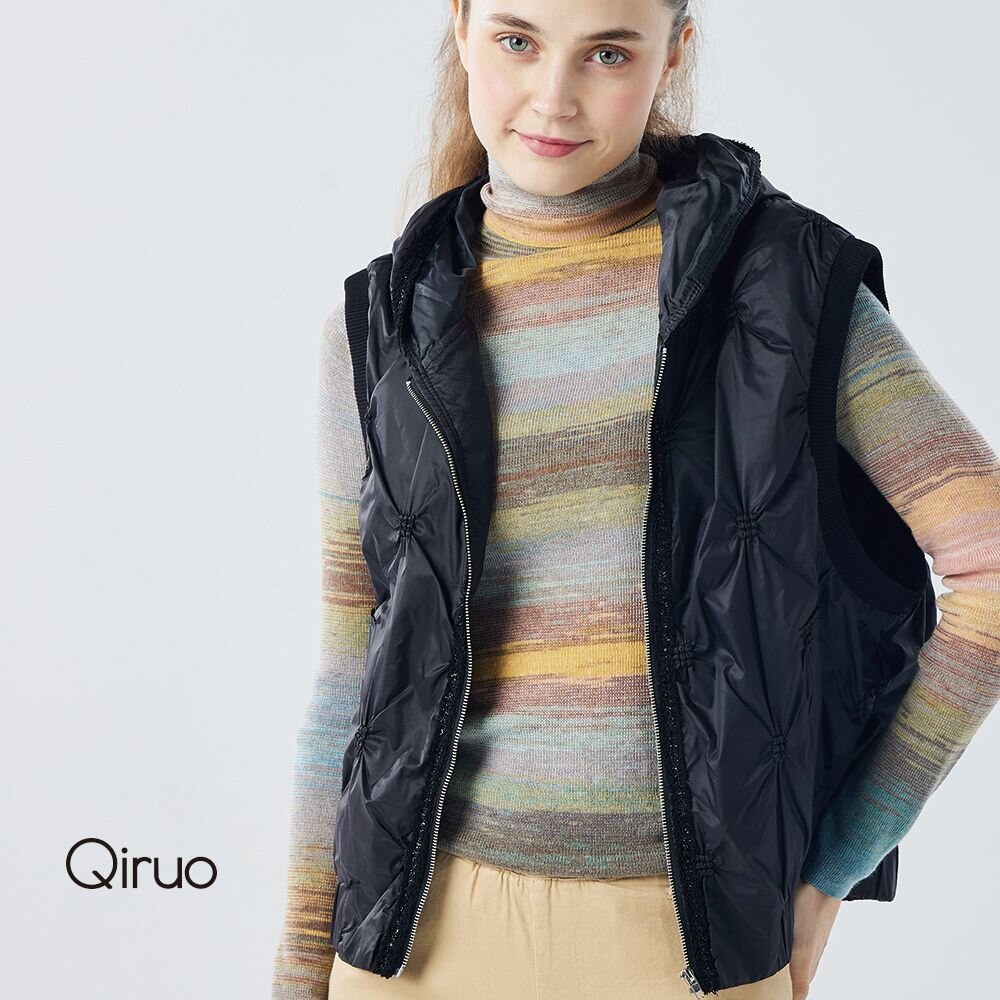 保暖羽絨背心6203D 黑色-立領拉鍊式 封面照片