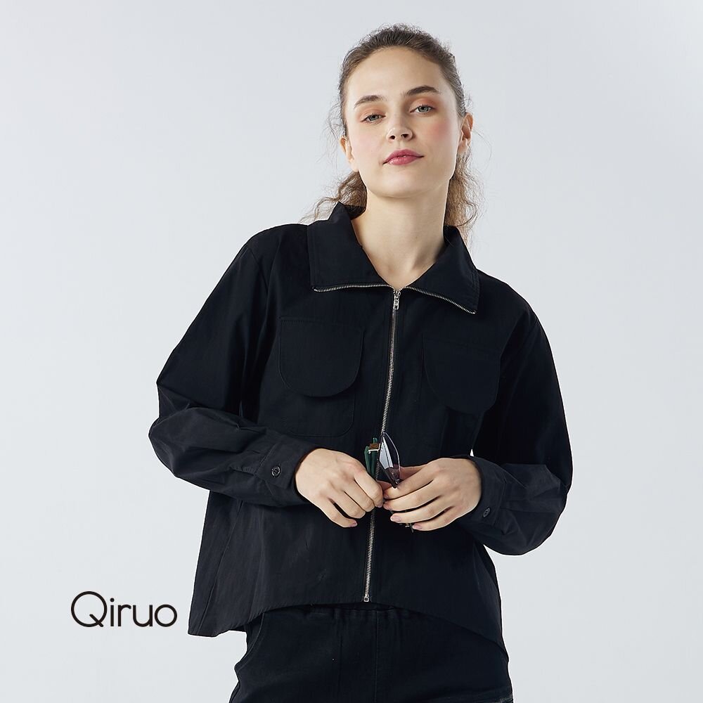 秋冬專櫃拉鍊式外套6216E 素色立領 封面照片