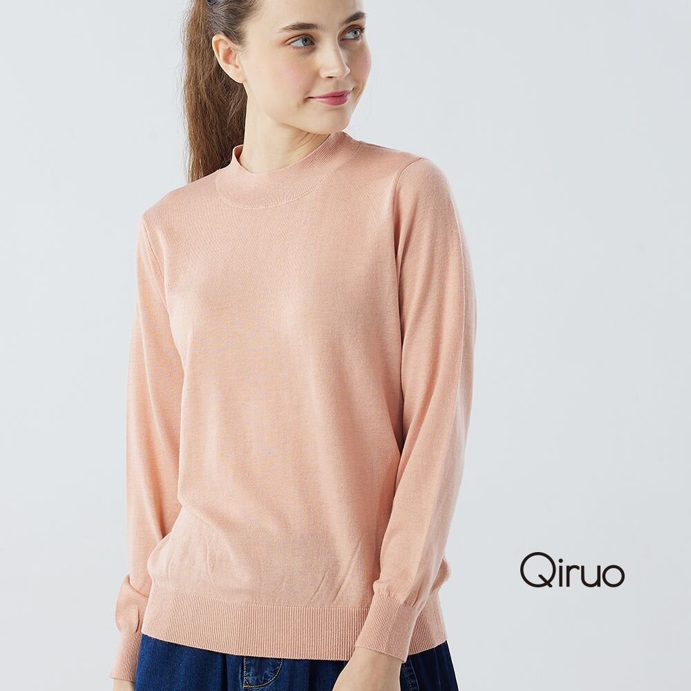 秋冬專櫃針織長袖上衣0181A-15粉色小立領百搭 封面照片