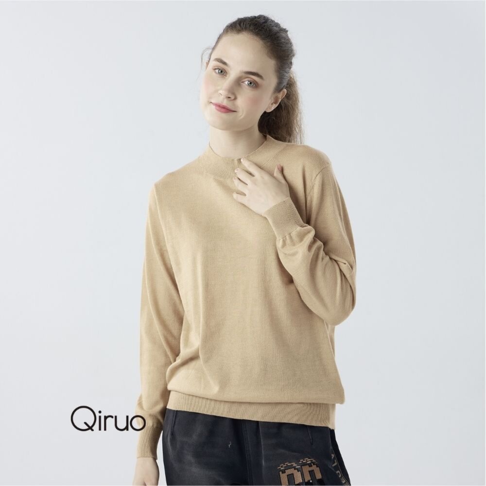 秋冬專櫃針織長袖上衣0181A-45卡色小立領百搭 封面照片