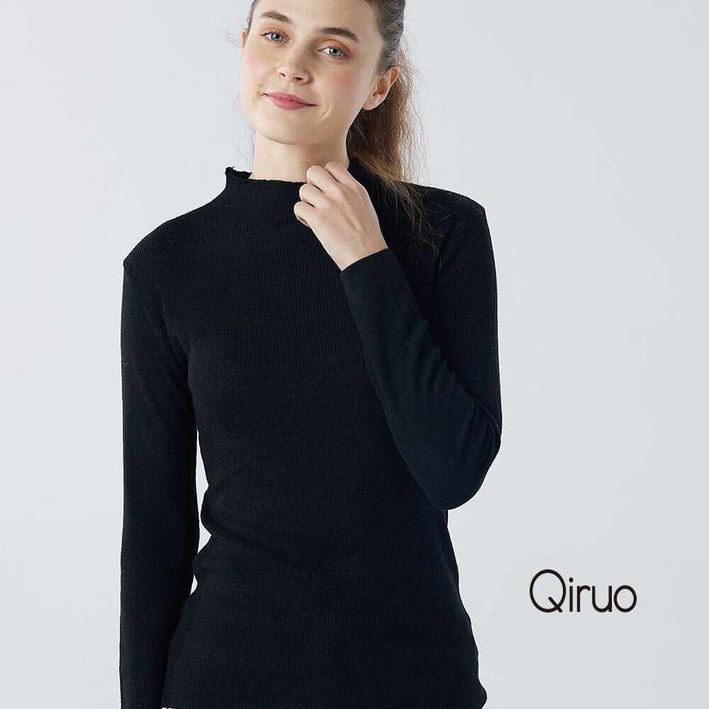 秋冬專櫃針織長袖上衣1130A-02黑色小立領百搭 封面照片