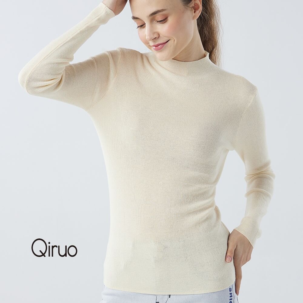 秋冬專櫃針織長袖上衣1130A-40米色小立領百搭 封面照片