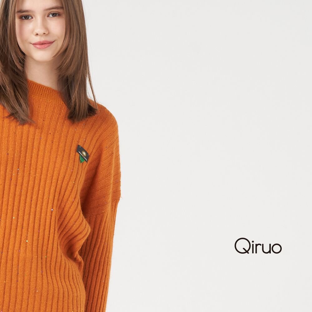 專櫃橘色小羊毛上衣 精品時尚保暖(素面立領造型長袖-共三色-2012A-90) 封面照片