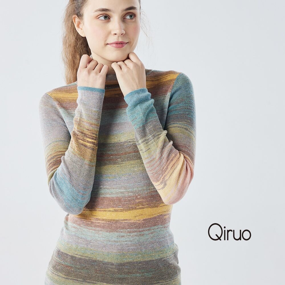 秋冬專櫃針織長袖上衣2300A-30黃色折領百搭 封面照片