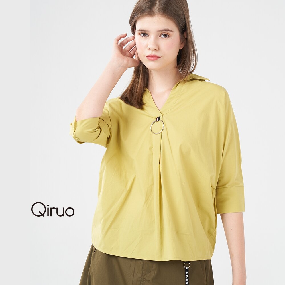 春夏專櫃V領造型襯衫1210A 時尚七分袖 封面照片