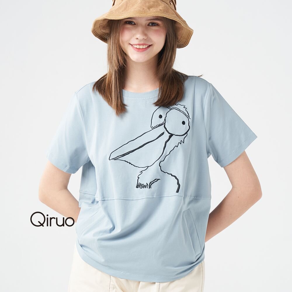 春夏專櫃粉藍上衣2010A 大嘴鳥圖案設計 封面照片