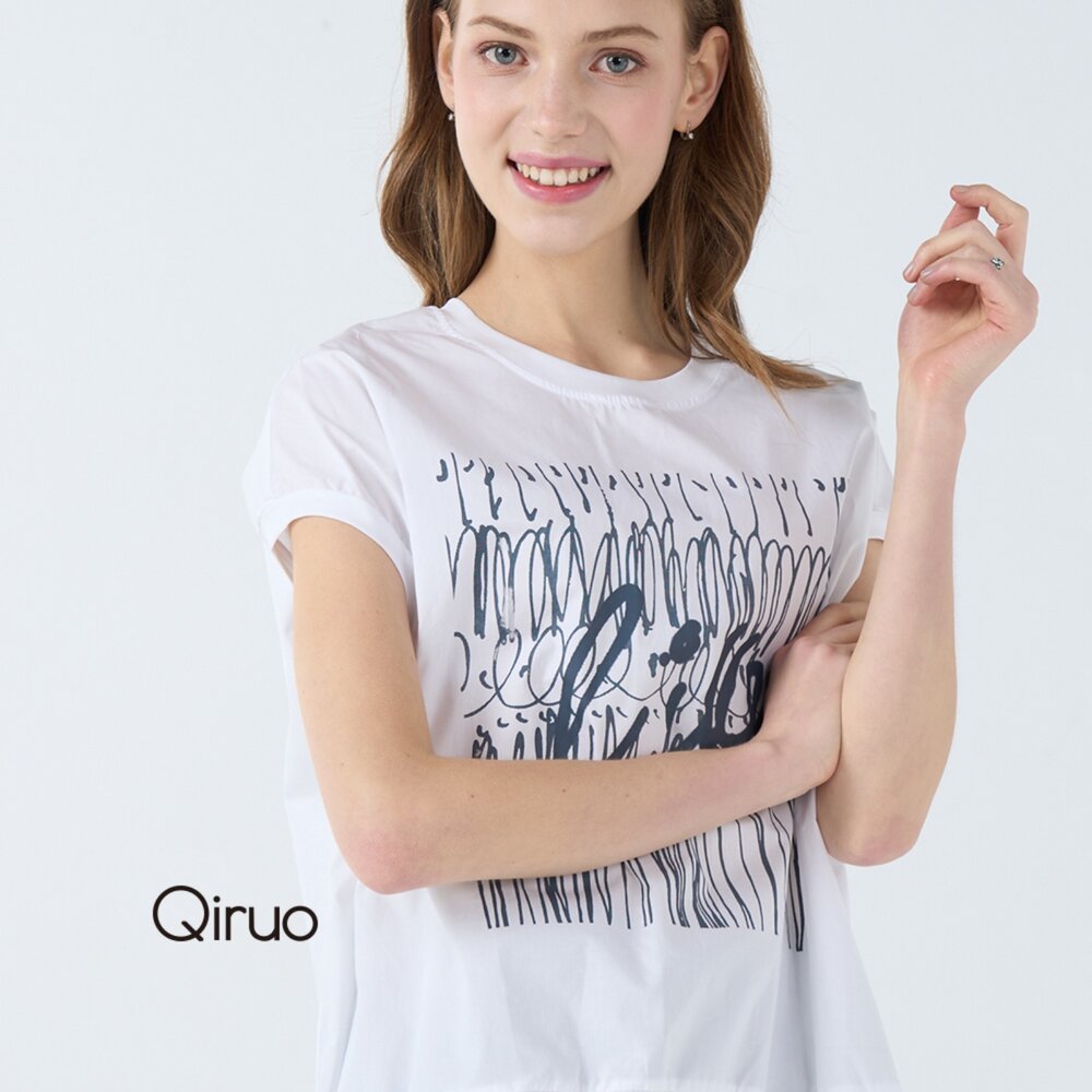 32363239A01-春夏專櫃白色上衣3239A 胸前英文草書