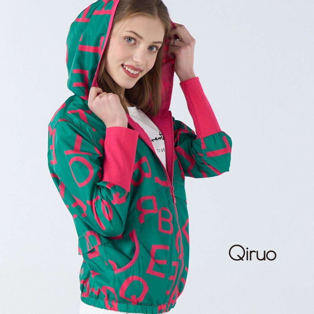 32371811E70-專櫃綠桃粉防風外套1811E 連帽登山旅遊款