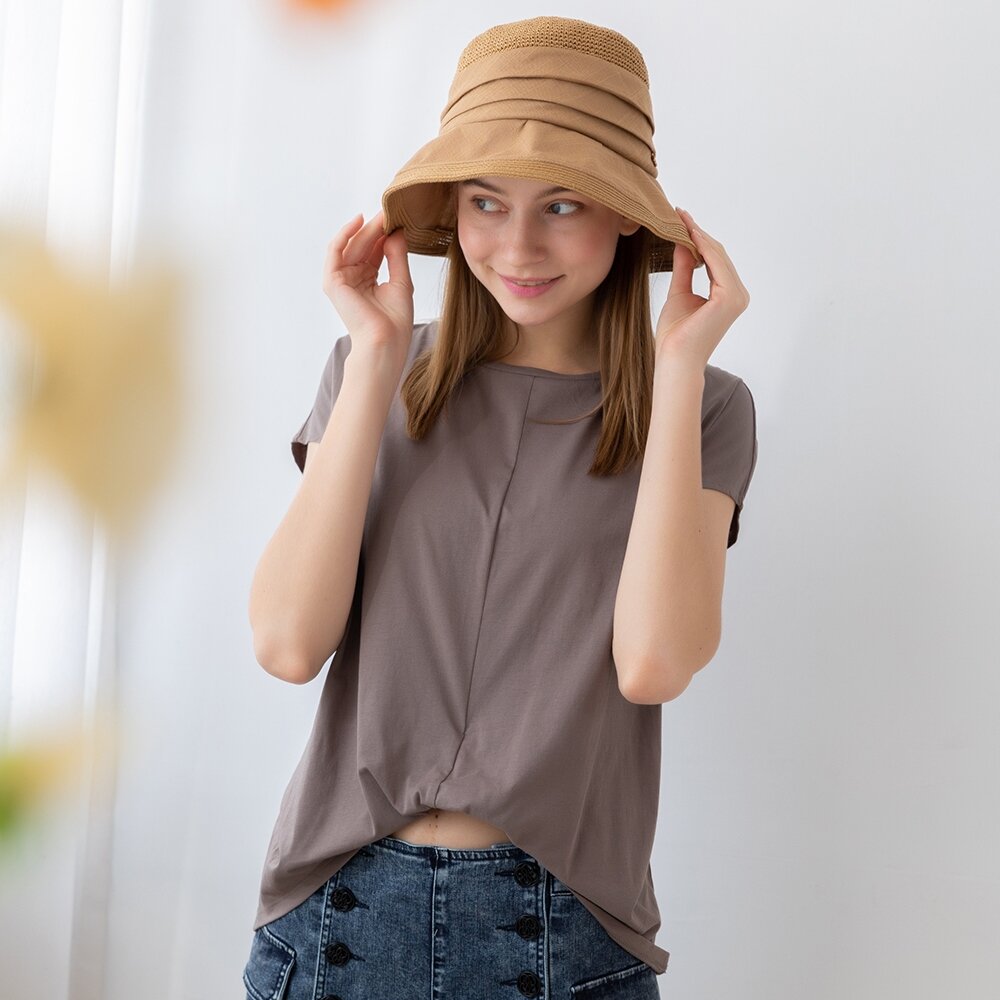 32382030A20-春夏專櫃淺灰咖色短袖上衣2030A-20百搭實穿款