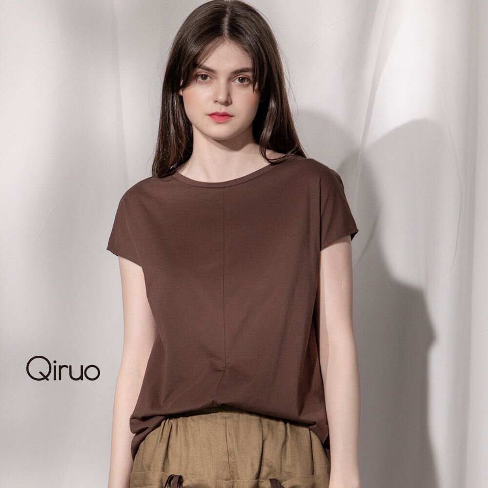 春夏專櫃咖啡色短袖上衣2030A-80 百搭實穿款 封面照片