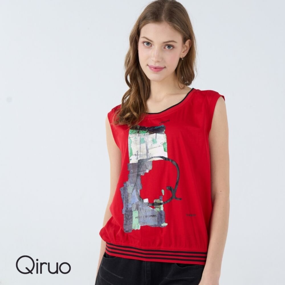 春夏專櫃無袖紅色棉上衣7014D 背心上衣 封面照片