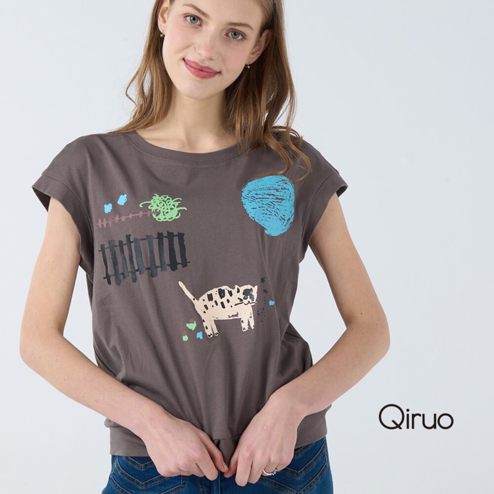 32387038A80-春夏專櫃咖啡色上衣7038A 短袖一字領造型