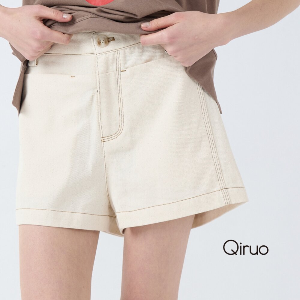 32387060C45-春夏專櫃卡色休閒短褲7060C 口袋造型設計