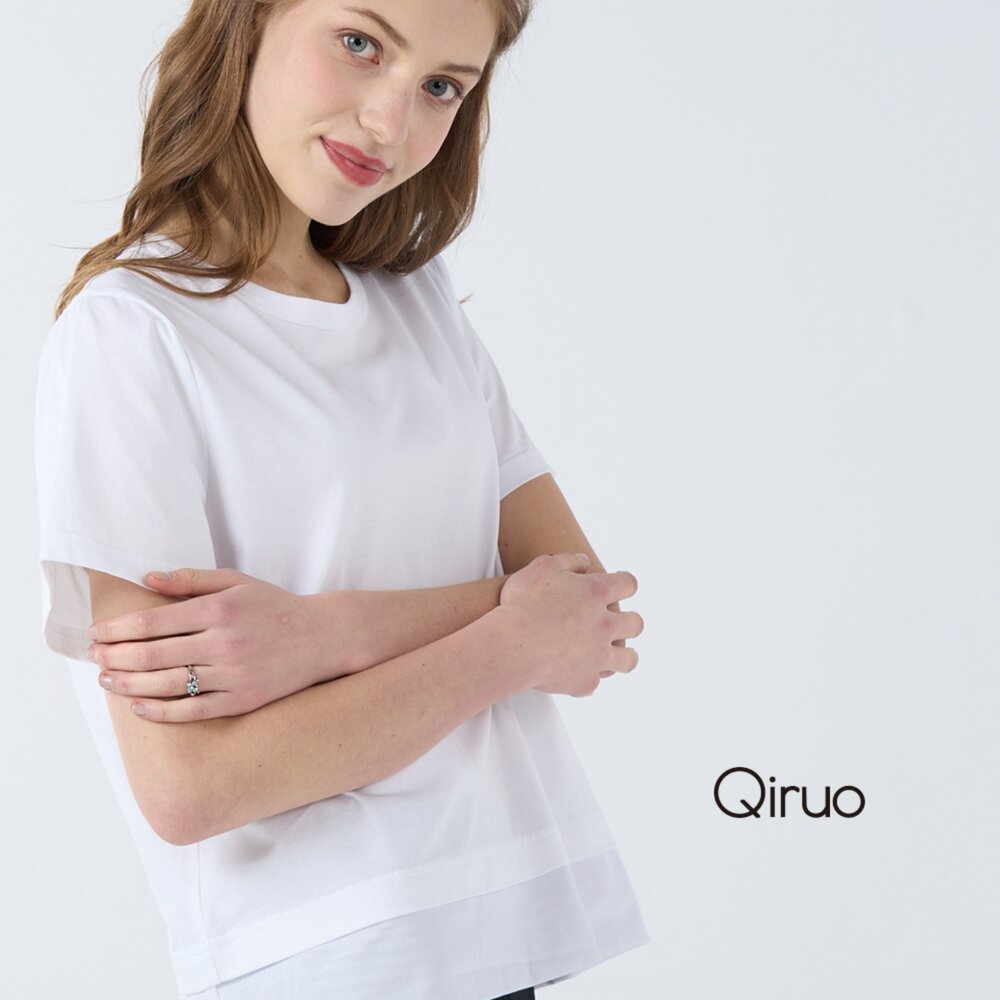 春夏專櫃白色上衣7076A 短袖圓領造型 封面照片