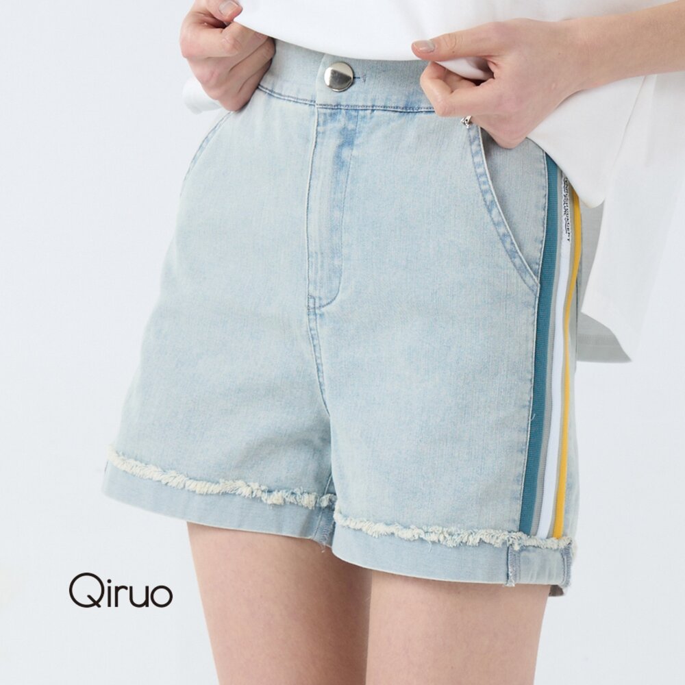 32387080C50-春夏專櫃藍色牛仔短褲7080C 休閒褲