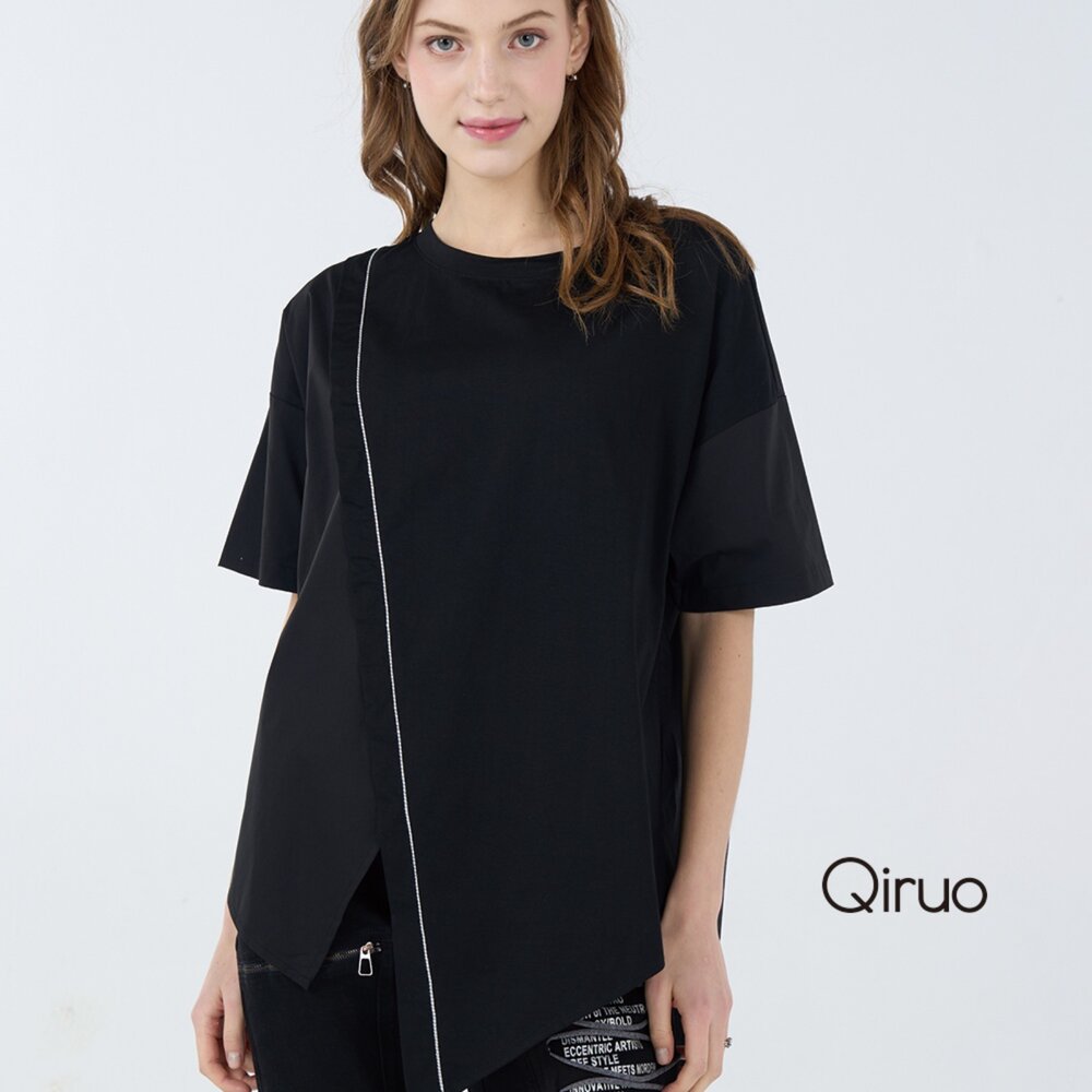 32387086A02-春夏專櫃黑色上衣7086A 長板造型