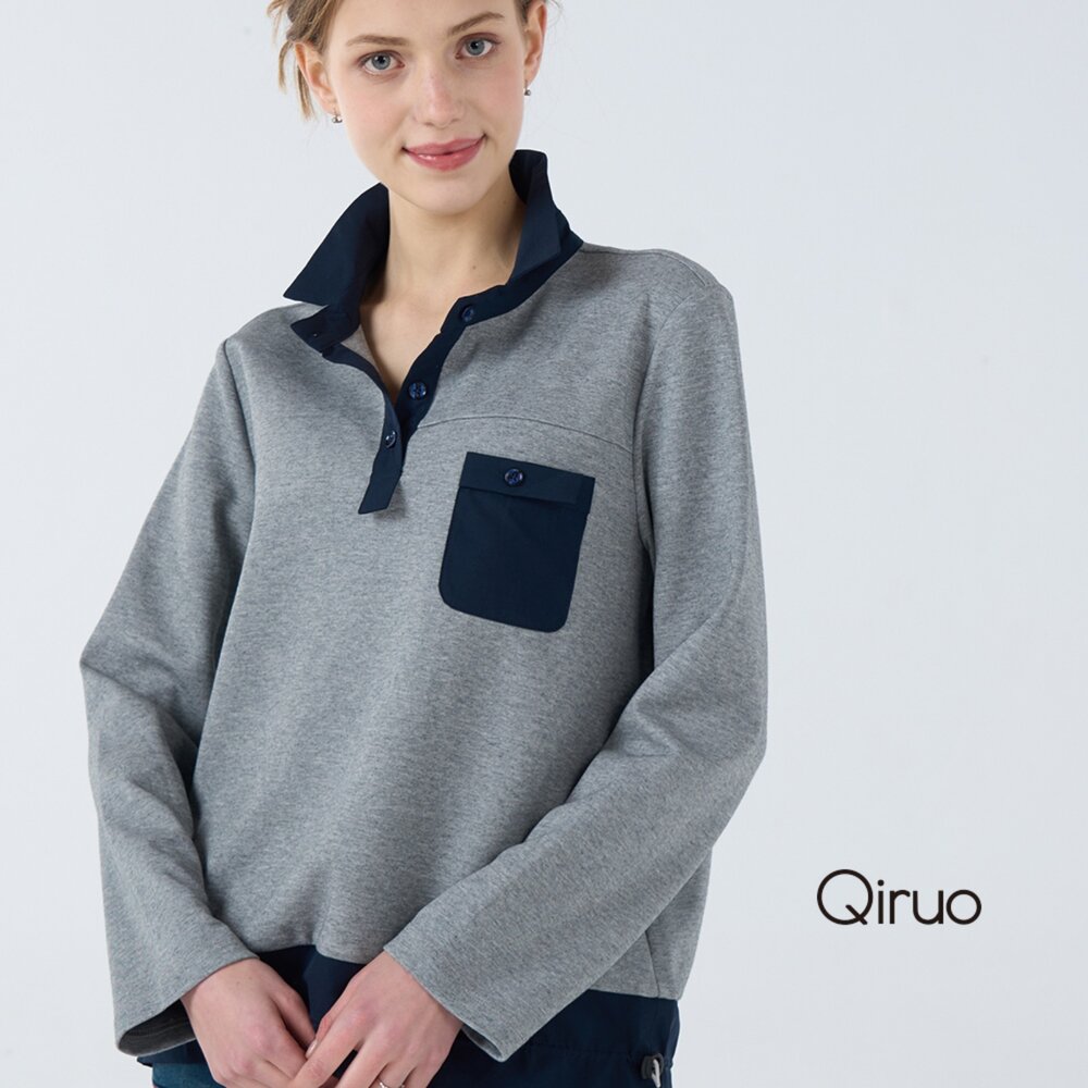 42363229A20-秋冬專櫃灰黑色上衣3229A小領時尚設計