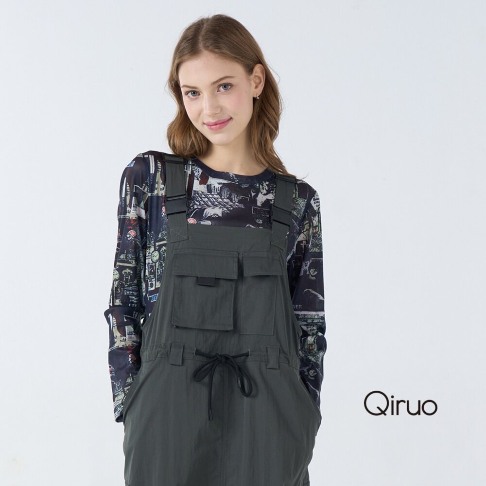 42371817F70-秋冬專櫃橄欖色時尚背心洋裝1817F 休閒吊帶裙