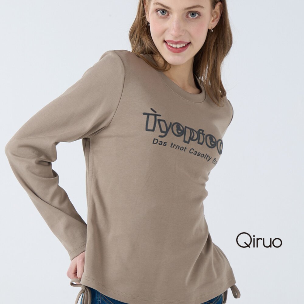 42386217A45-秋冬專櫃長袖卡色造型T桖 6217A 休閒上衣