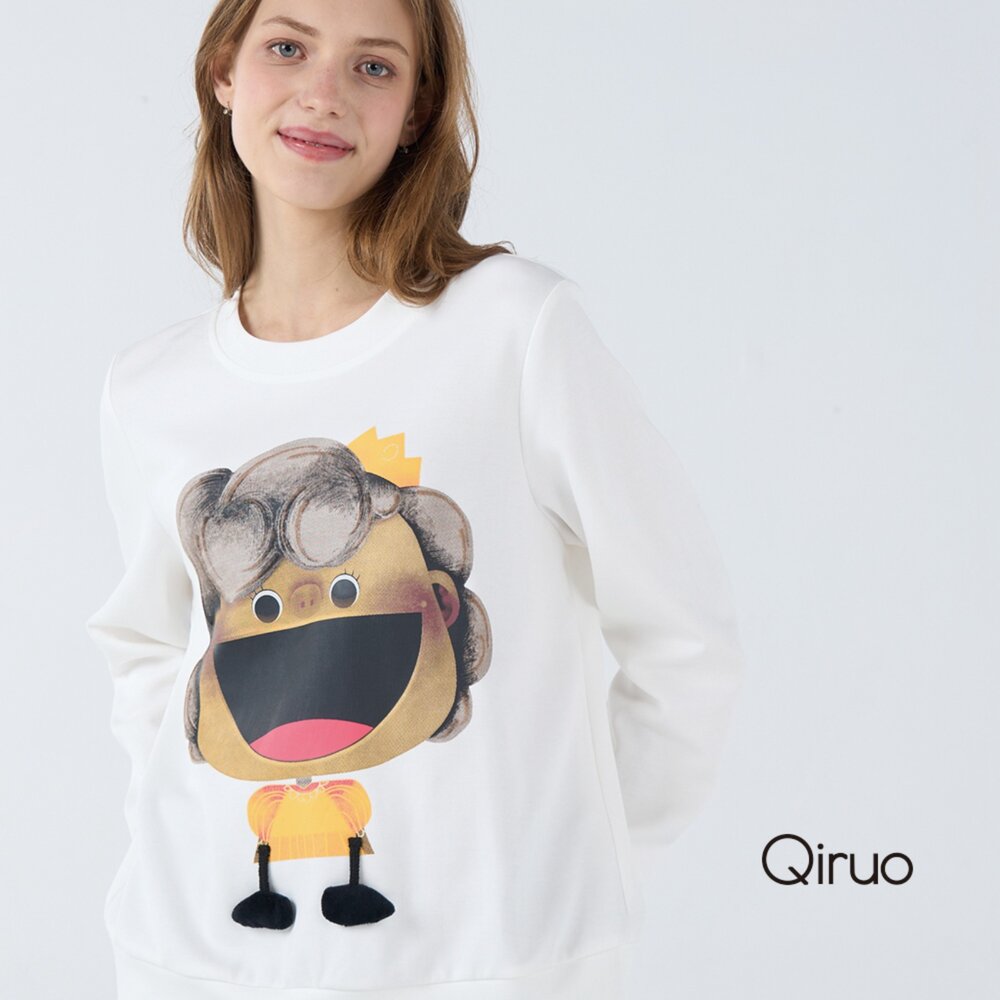 42386219A01-秋冬專櫃長袖白色造型上衣 6219A 休閒上衣