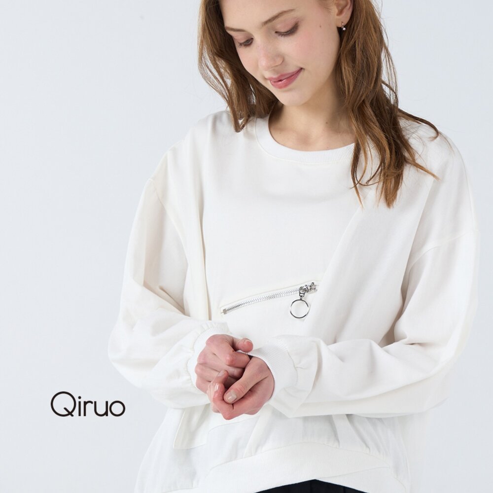 42386220A01-秋冬專櫃長袖白色造型上衣 6220A 休閒上衣