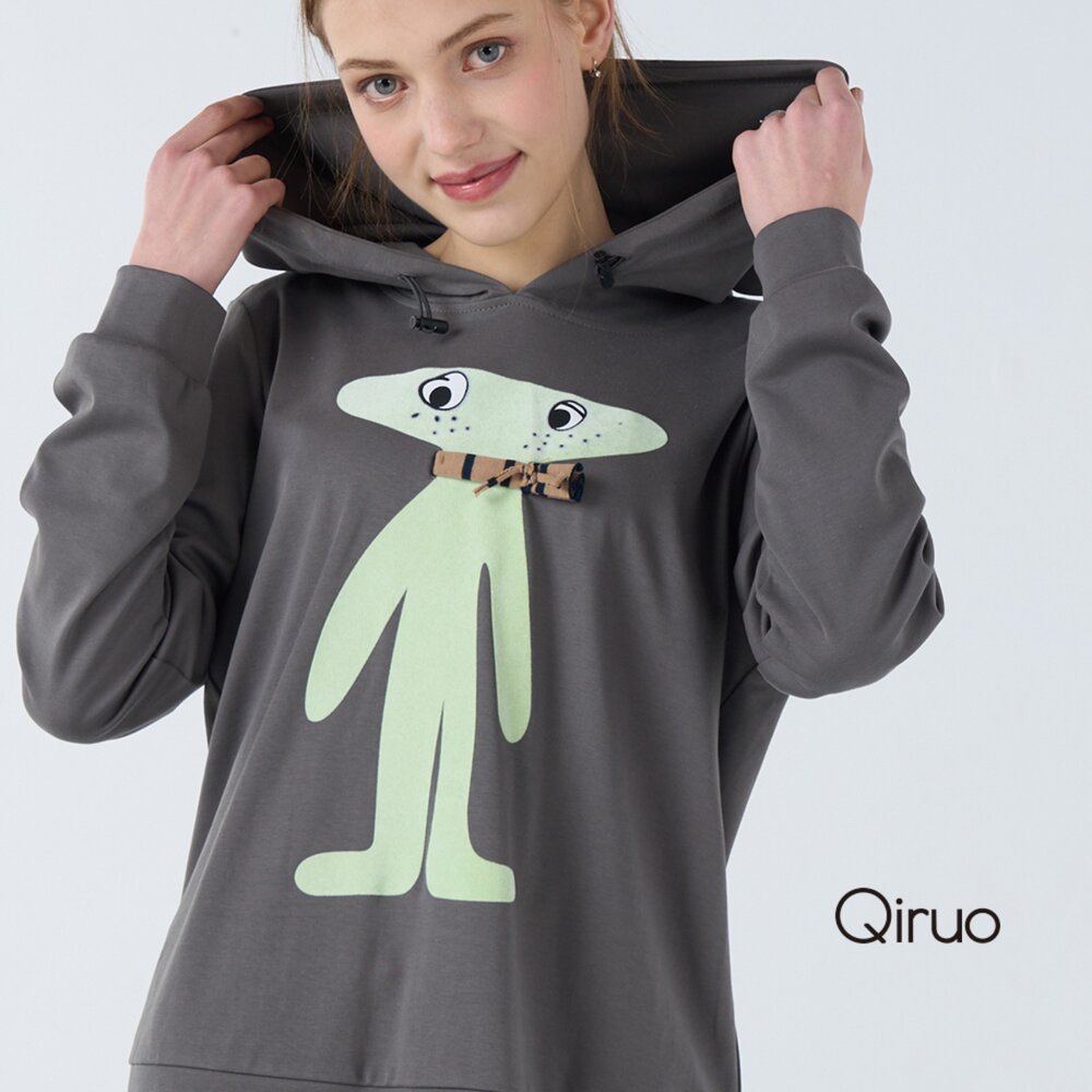 42386229A20-秋冬專櫃長袖灰色連帽T桖 6229A 休閒上衣