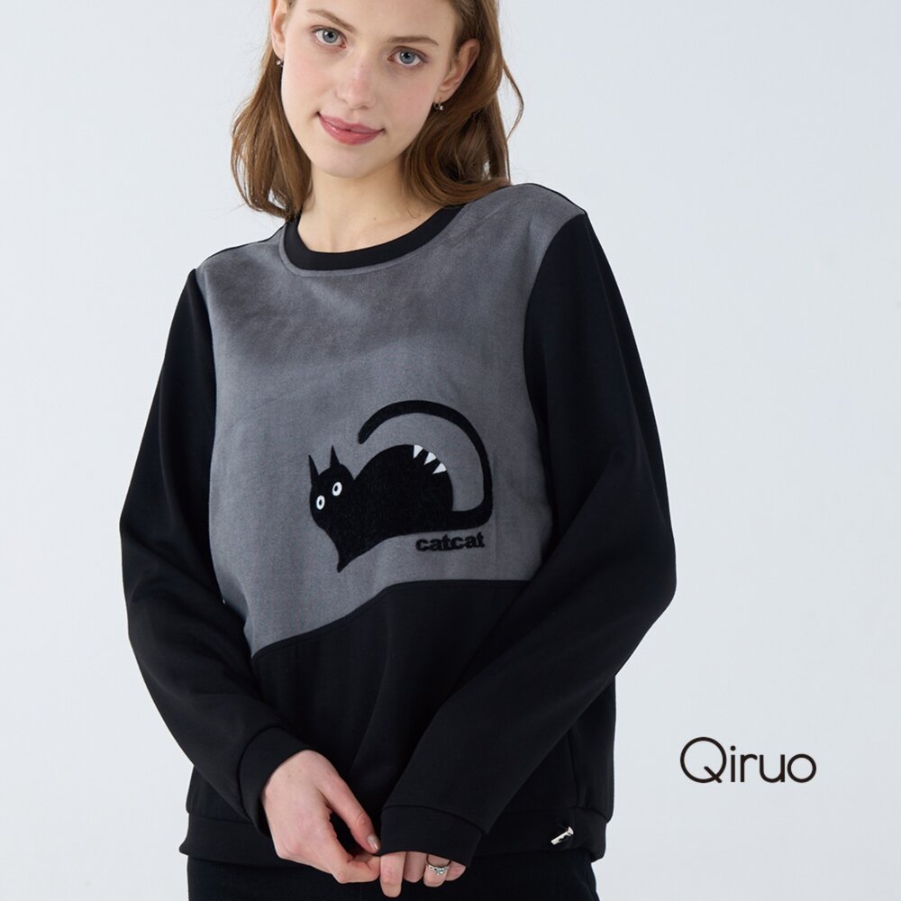 42386230A02-秋冬專櫃長袖黑色造型上衣 6230A 休閒上衣