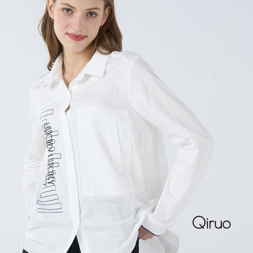 42386231A01-秋冬專櫃長袖造型白襯衫6231A 休閒襯衫