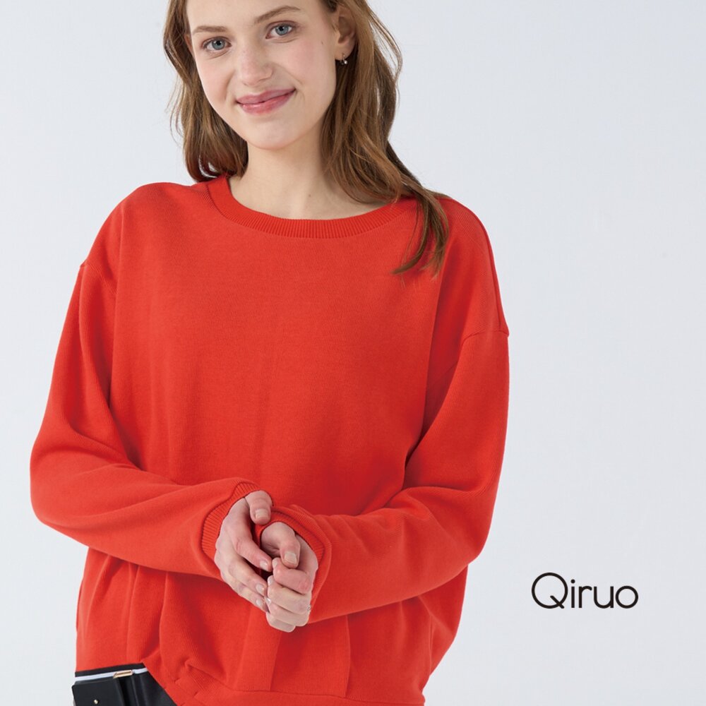 42386232A90-秋冬專櫃長袖橘色造型上衣 6232A 休閒上衣