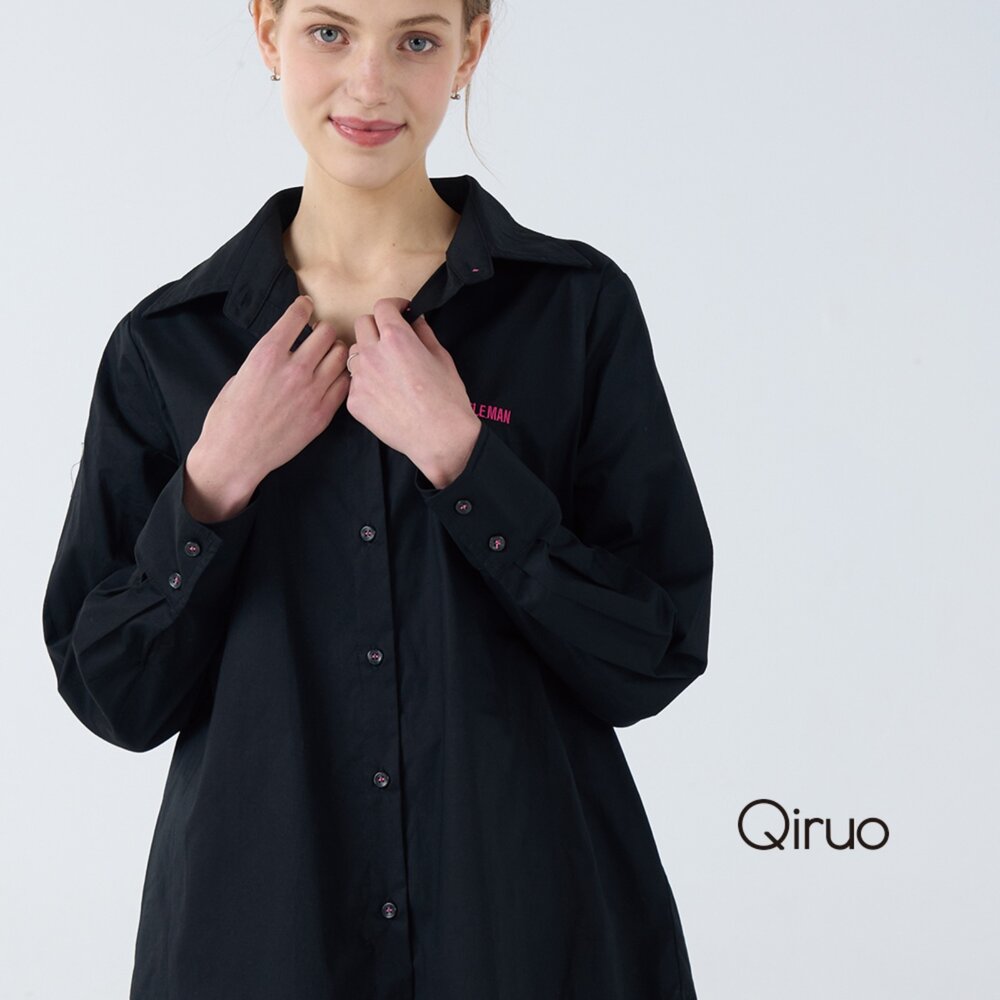 42386238A02-秋冬專櫃長袖造型黑襯衫6238A 休閒襯衫