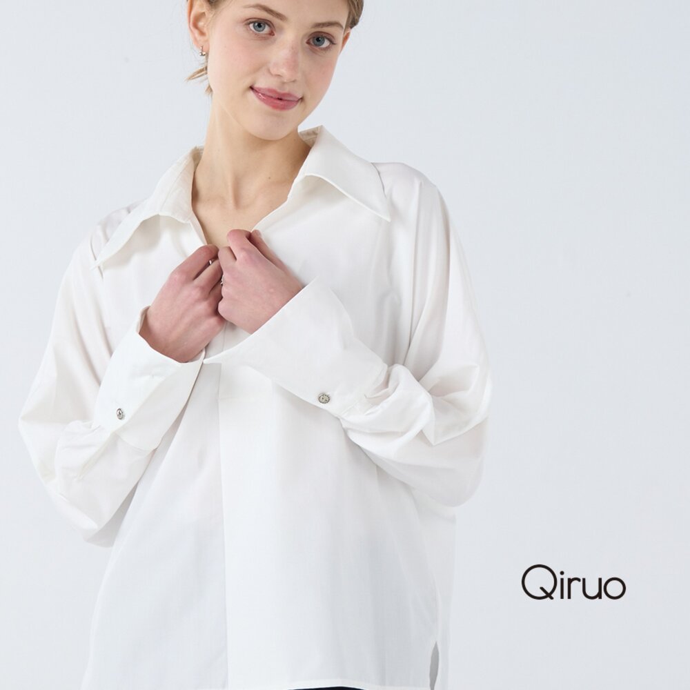 42386239A01-秋冬專櫃長袖造型白襯衫6239A 休閒襯衫