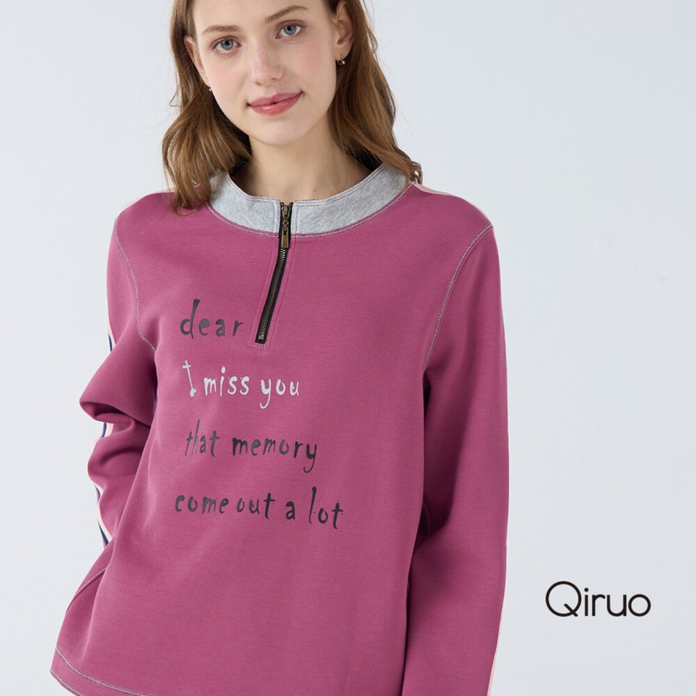 42386261A15-秋冬專櫃長袖份紅色上衣 6261A 立領休閒上衣