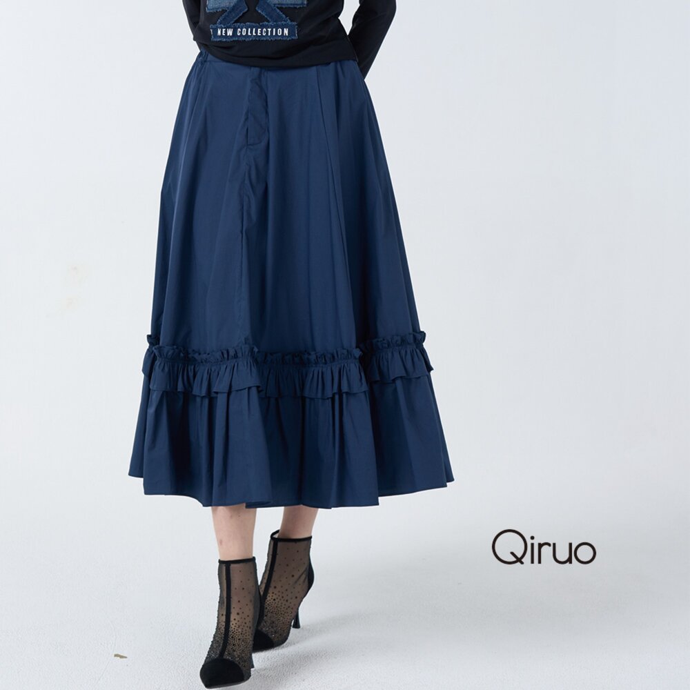 42387019B50-秋冬專櫃荷葉大A裙7019B 時髦休閒