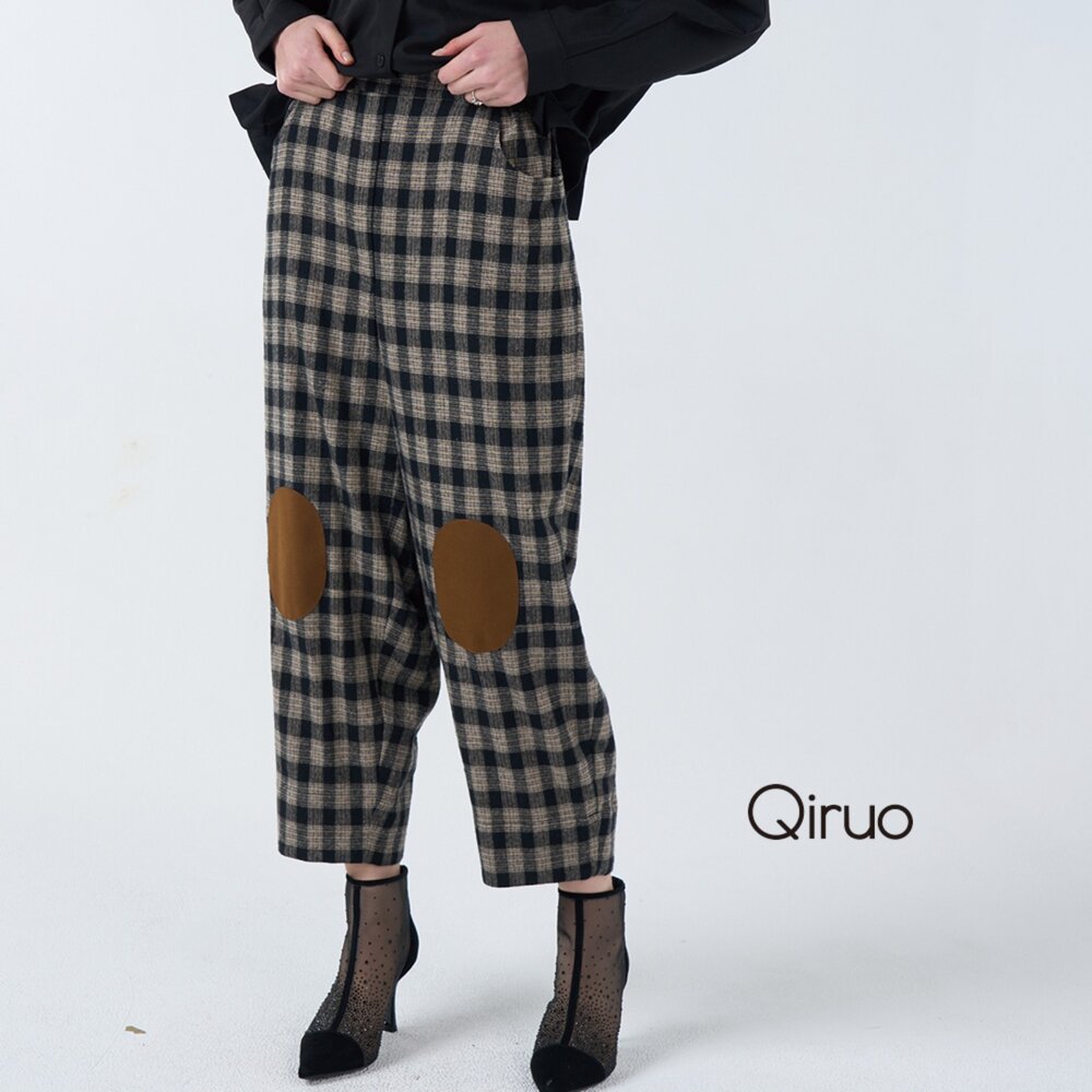 42387048C02-秋冬專櫃黑格老爺褲7048C 九分長褲