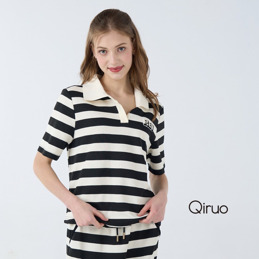 42387115A00-秋冬專櫃短袖黑色上衣 7115A休閒 POLO上衣