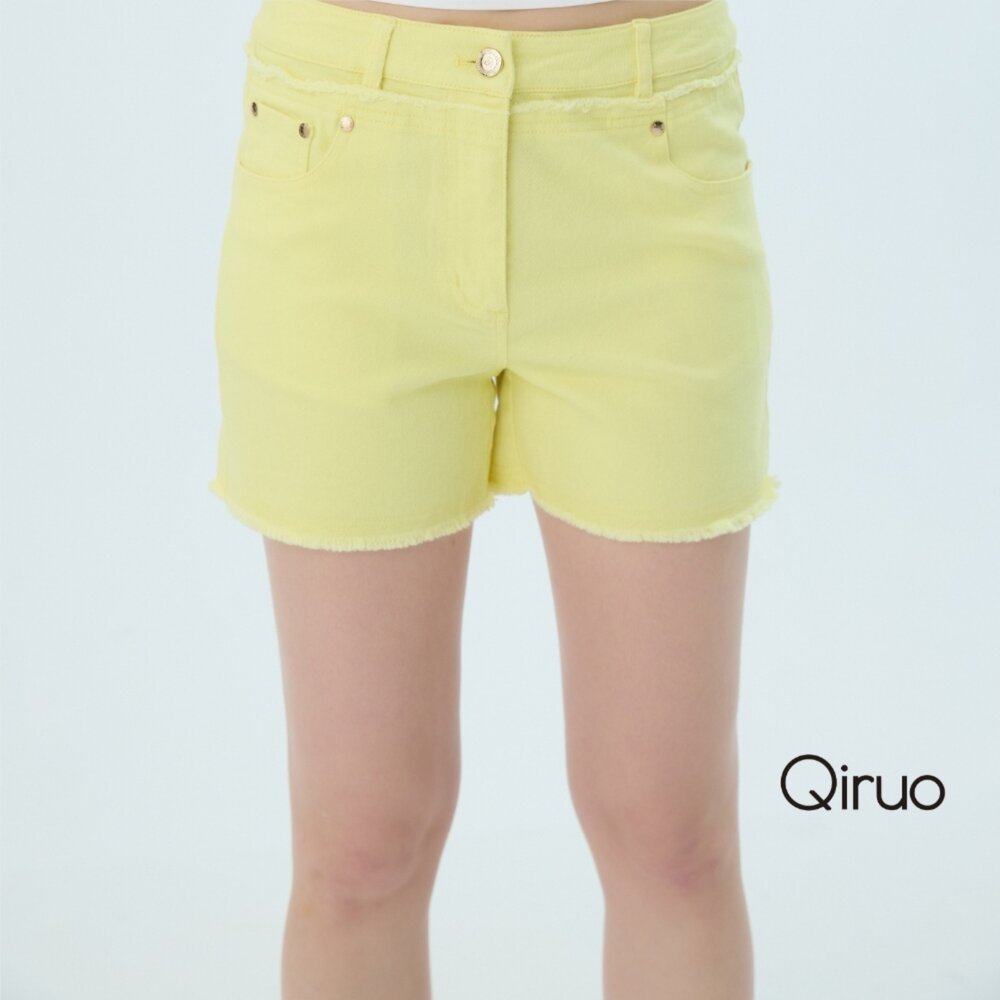 52363047C30-春夏專櫃黃色休閒短褲3047C 短款涼夏必備