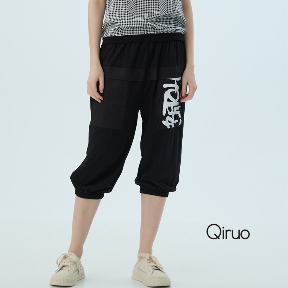 52364011C02-春夏專櫃精品黑色七分褲4011C休閒褲