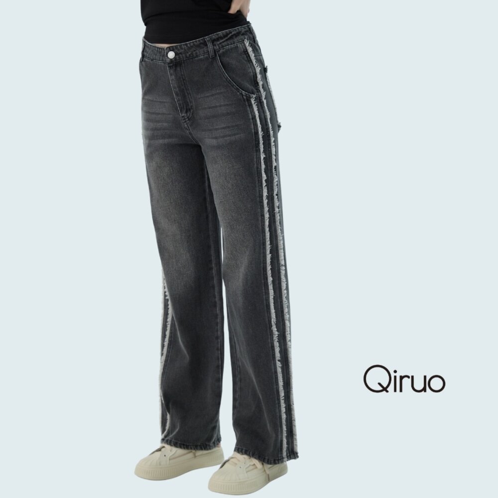 52364033C20-春夏專櫃精品灰黑牛仔褲4033C 牛仔直筒褲