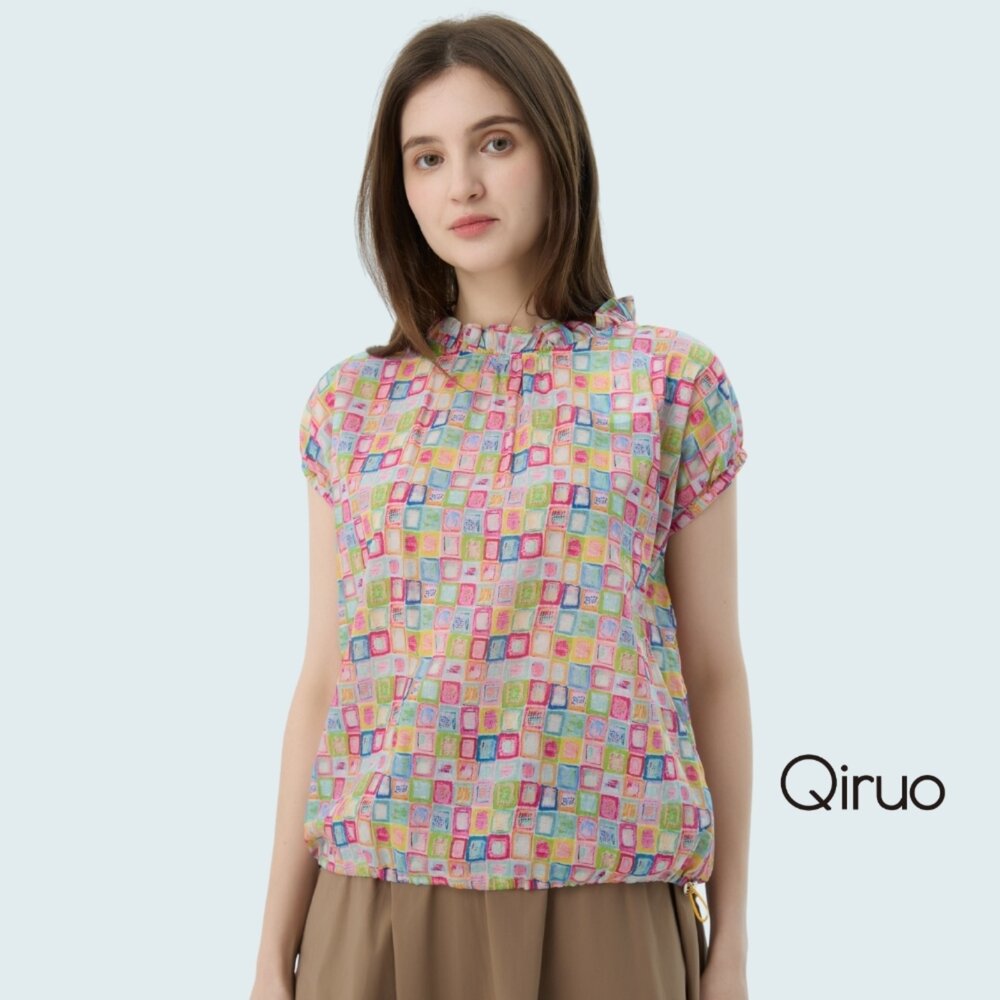 52372500A15-春夏專櫃精品多色短袖上衣2500A  方塊女裝