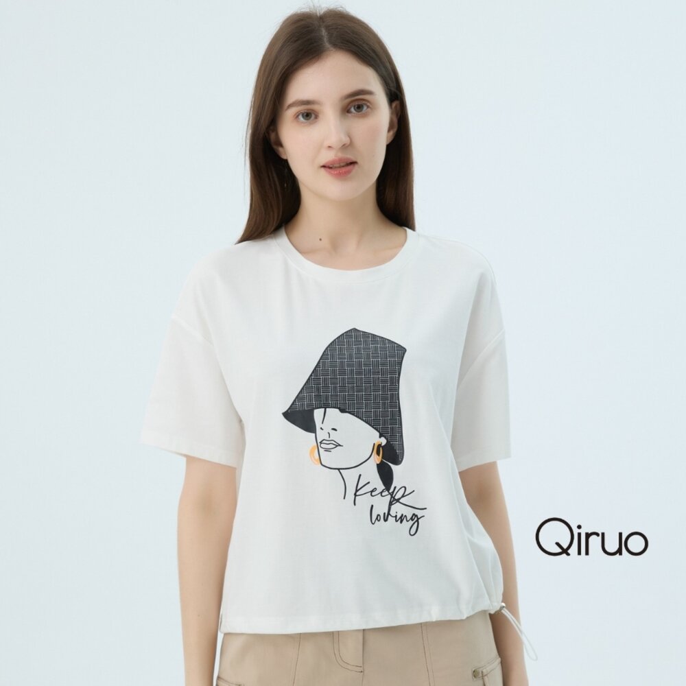 52372513A01-專櫃精品白色時尚女人短袖上衣2513A  棉質女裝